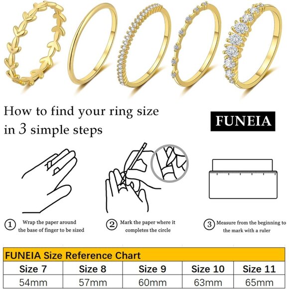 Gold Rings for Women Non Tarnish Trendy Dainty 14K Gold Plated Thumb Ring Set - Picture 5 of 9